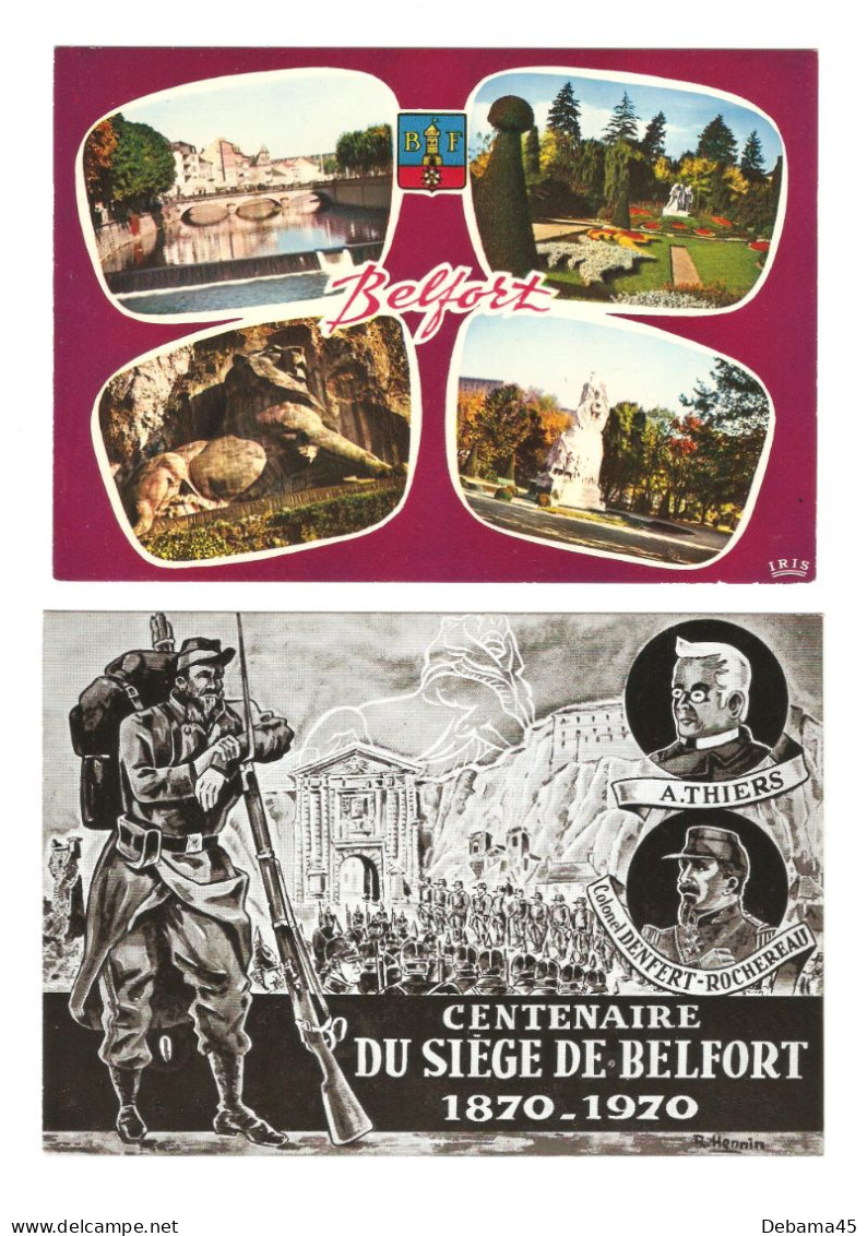 ALB/ 2 CP : Dép. 90 : BELFORT : Multi-vues - Centenaire Du Siège : 1870 - 1970 - Belfort – Siège De Belfort