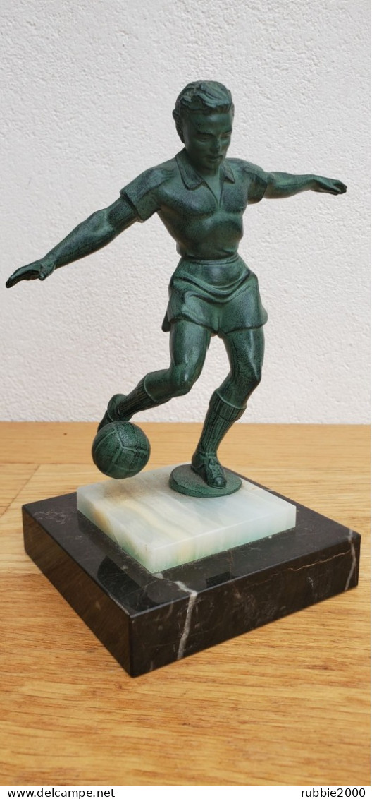 FOOTBALL TROPHEE COUPE BRONZE ET MARBRE GALLOT EDITEUR FOOTBALLEUR - Kleding, Souvenirs & Andere