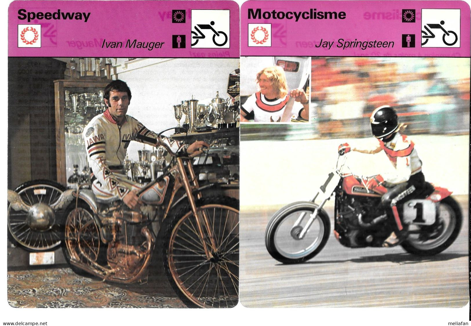 GF798 - FICHES EDITION RENCONTRE - MOTOS SPEEDWAY - OLE OLSEN - PETER COLLINS - JAY SPRINGSTEEN - IVAN MAUGER - Other & Unclassified