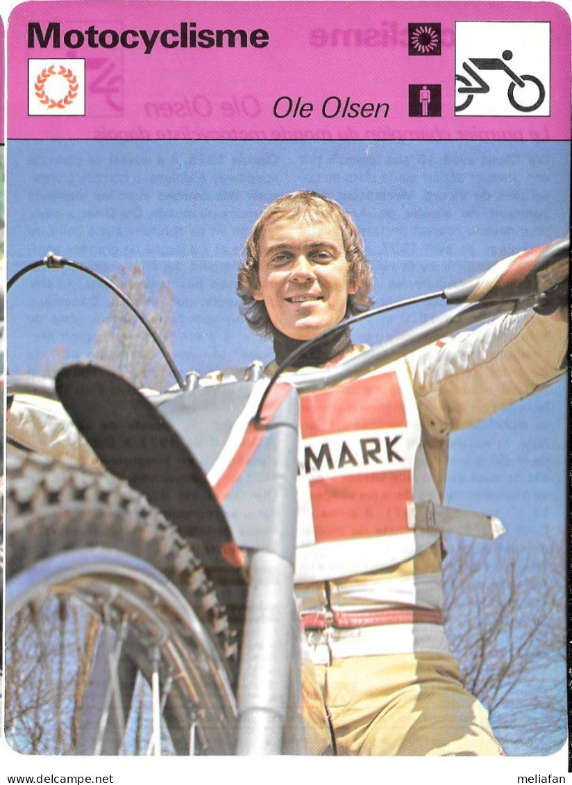 GF798 - FICHES EDITION RENCONTRE - MOTOS SPEEDWAY - OLE OLSEN - PETER COLLINS - JAY SPRINGSTEEN - IVAN MAUGER - Andere & Zonder Classificatie