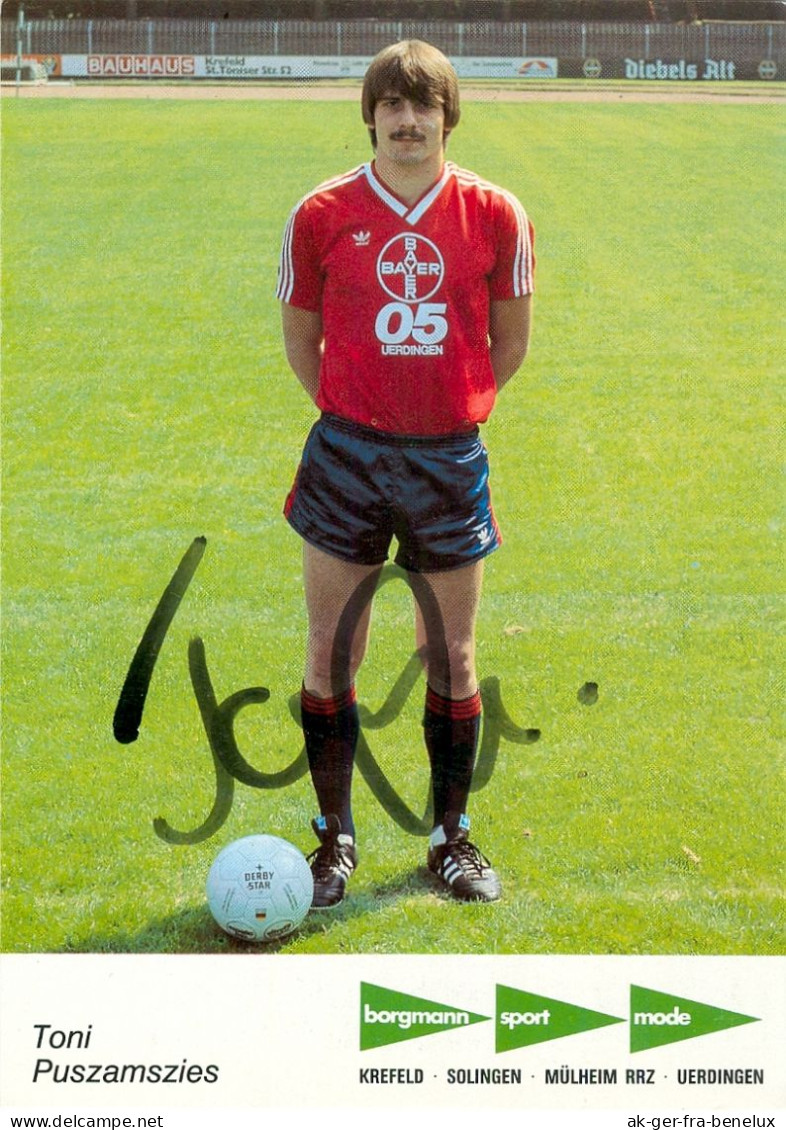 Fußball-Autogrammkarte AK Toni Puszamszies FC Bayer 05 Uerdingen 84-85 KFC Krefeld Rot-Weiß Oberhausen RW MSV Duisburg - Authographs