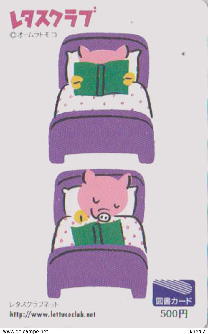 Carte Prépayée JAPON - Animal - COCHON Lecteur - PIG Pigs JAPAN Prepaid Tosho Card -  SCHWEIN - 210 - Otros & Sin Clasificación