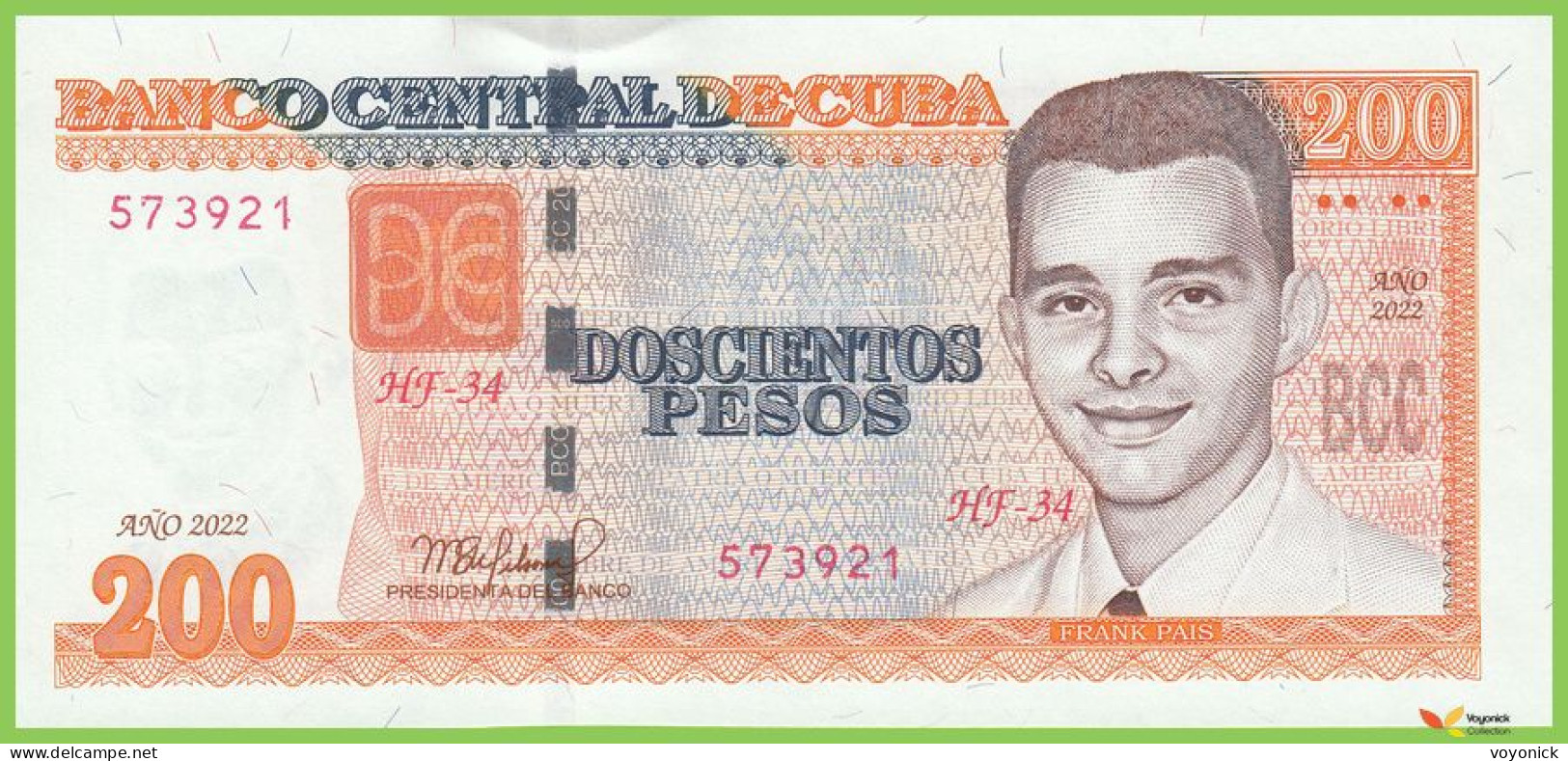 Voyo CUBA 200 Pesos 2022 P130f B916f HF-34 UNC - Kuba