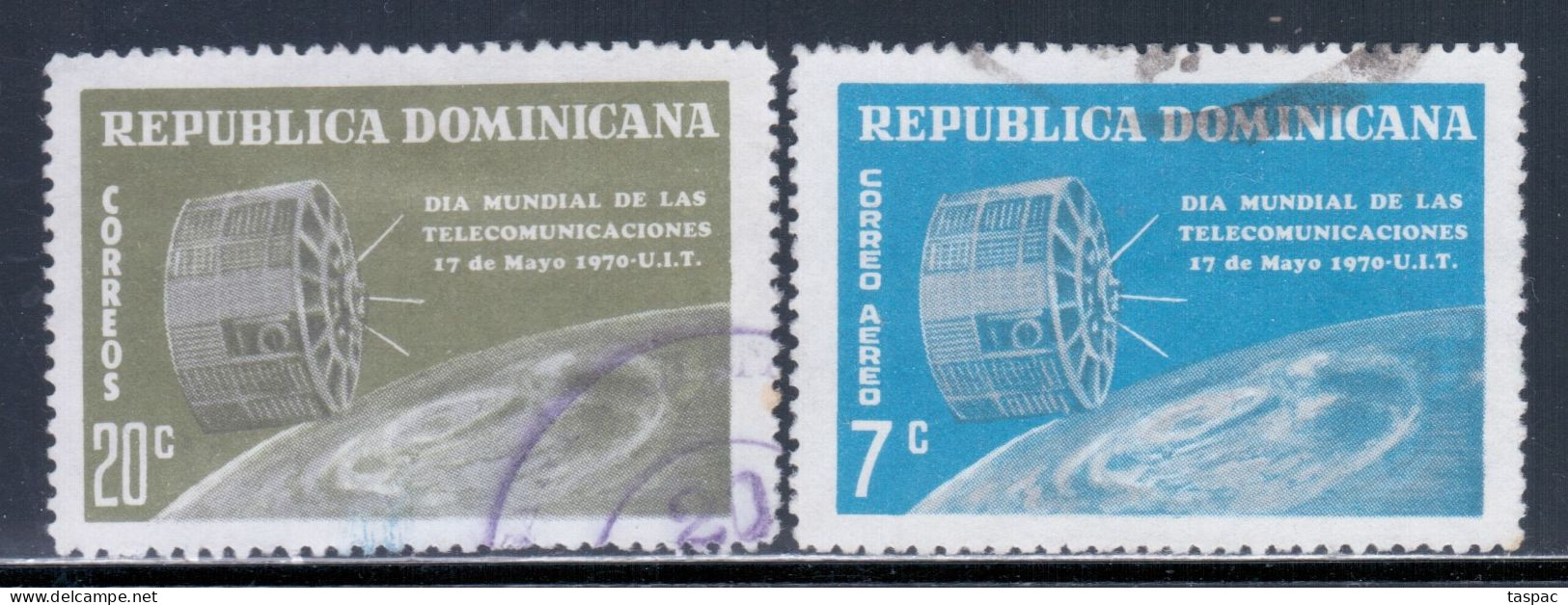 Dominican Republic 1970 Mi# 960-961 Used - World Telecommunications Day / Communications Satellite / Space - Noord-Amerika