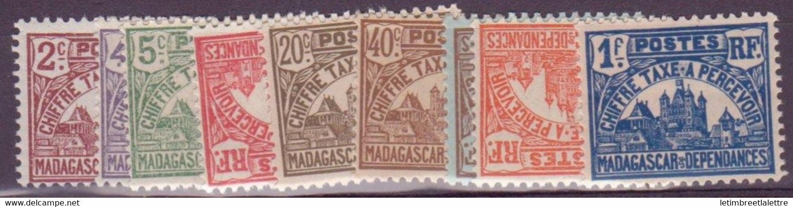Madagascar - Taxe - YT N° 8 à 16 ** - Neuf Sans Charnière - 1908 / 1924 - Strafport