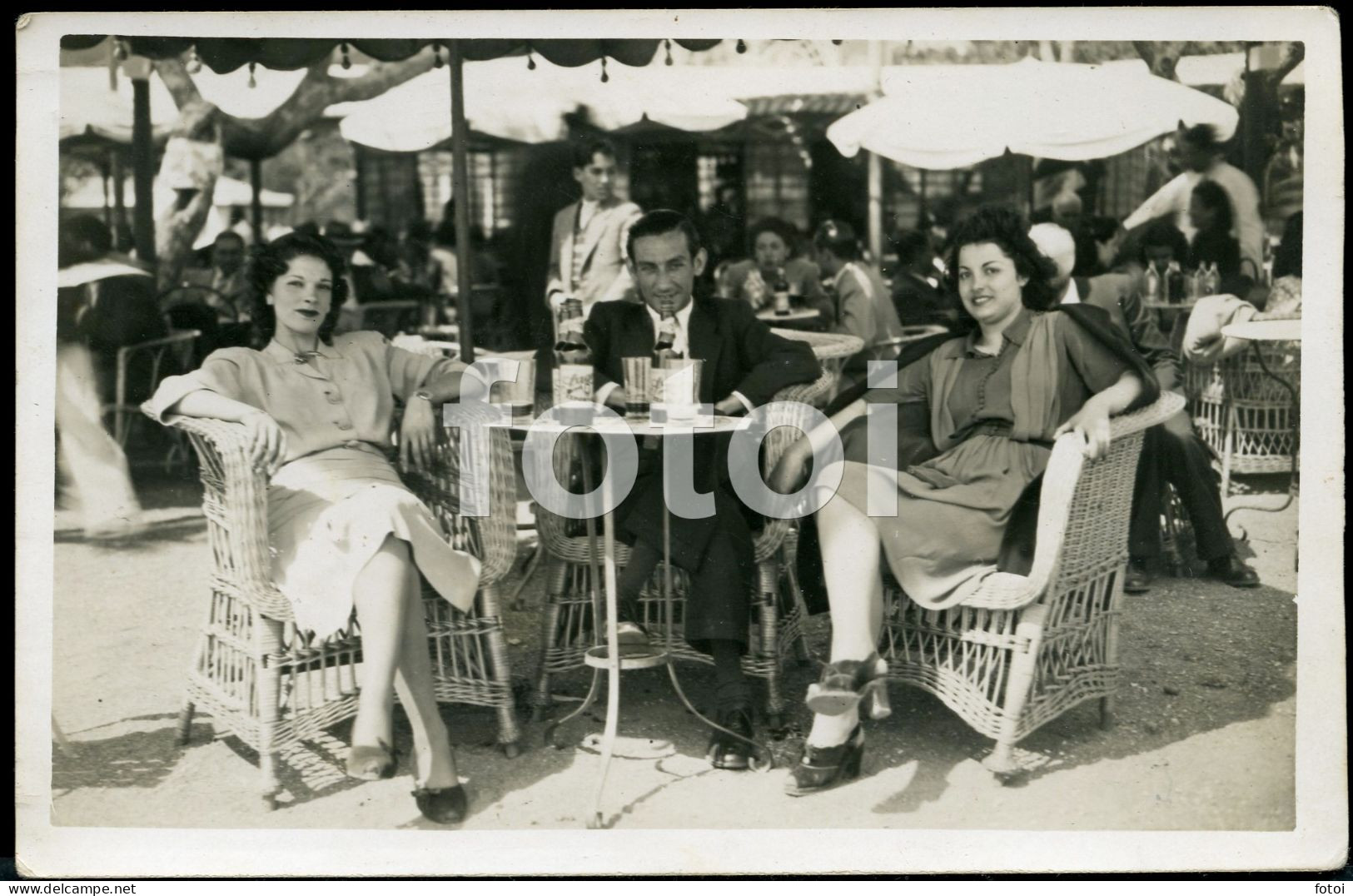 1944 REAL PHOTO FOTO POSTCARD ESPLANADA CAFE ALGÉS OEIRAS PORTUGAL CARTE POSTAL ANGOLA - Lisboa