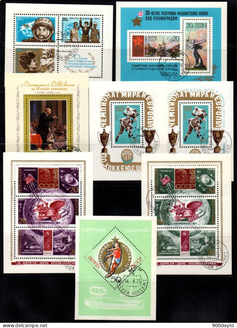 URSS Oblitérés. (Lot N° 94: 103 Timbres + 9 Blocs De L'année 1973). - Used Stamps