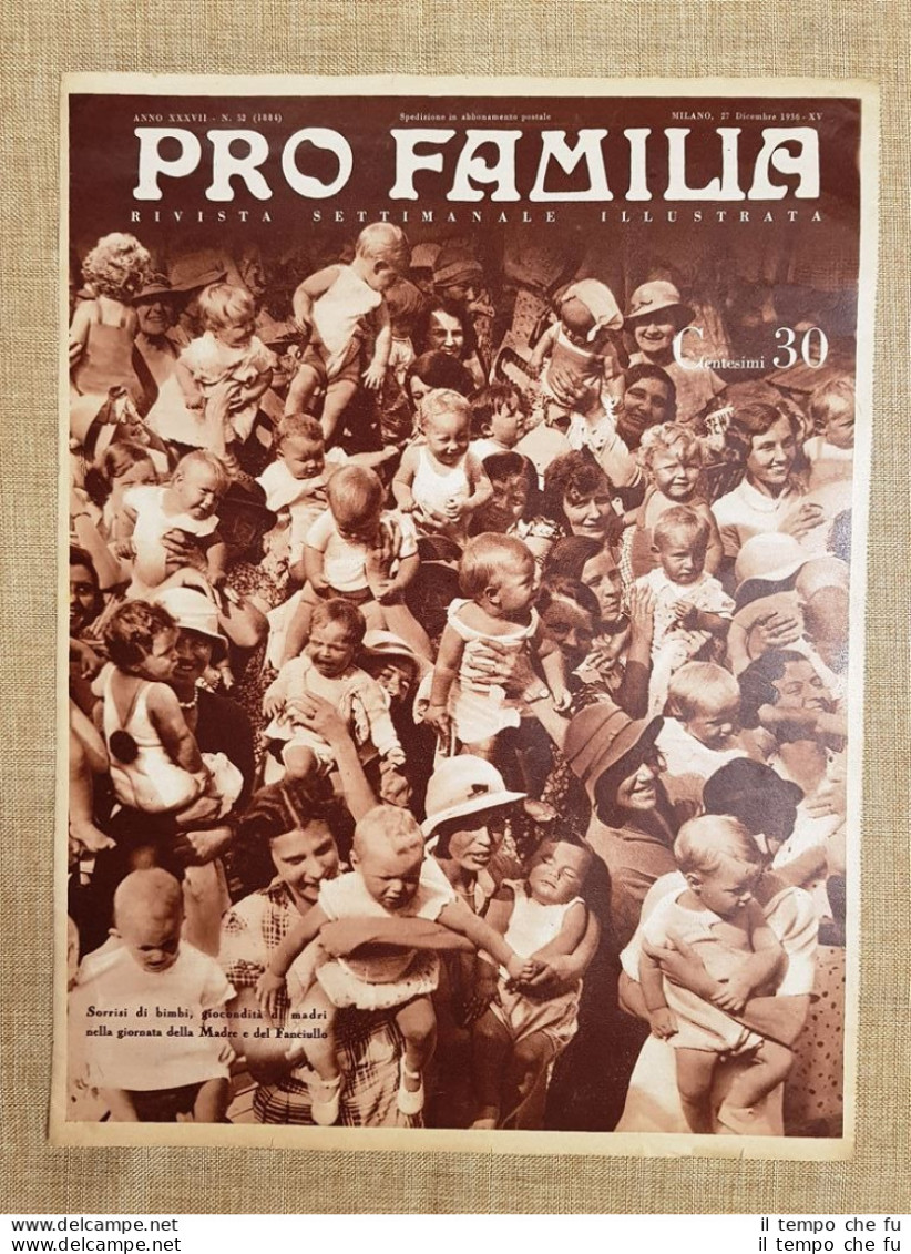 Copertina Pro Familia Del 1936 La Giornata Della Madre E Del Fanciullo In Italia - Andere & Zonder Classificatie