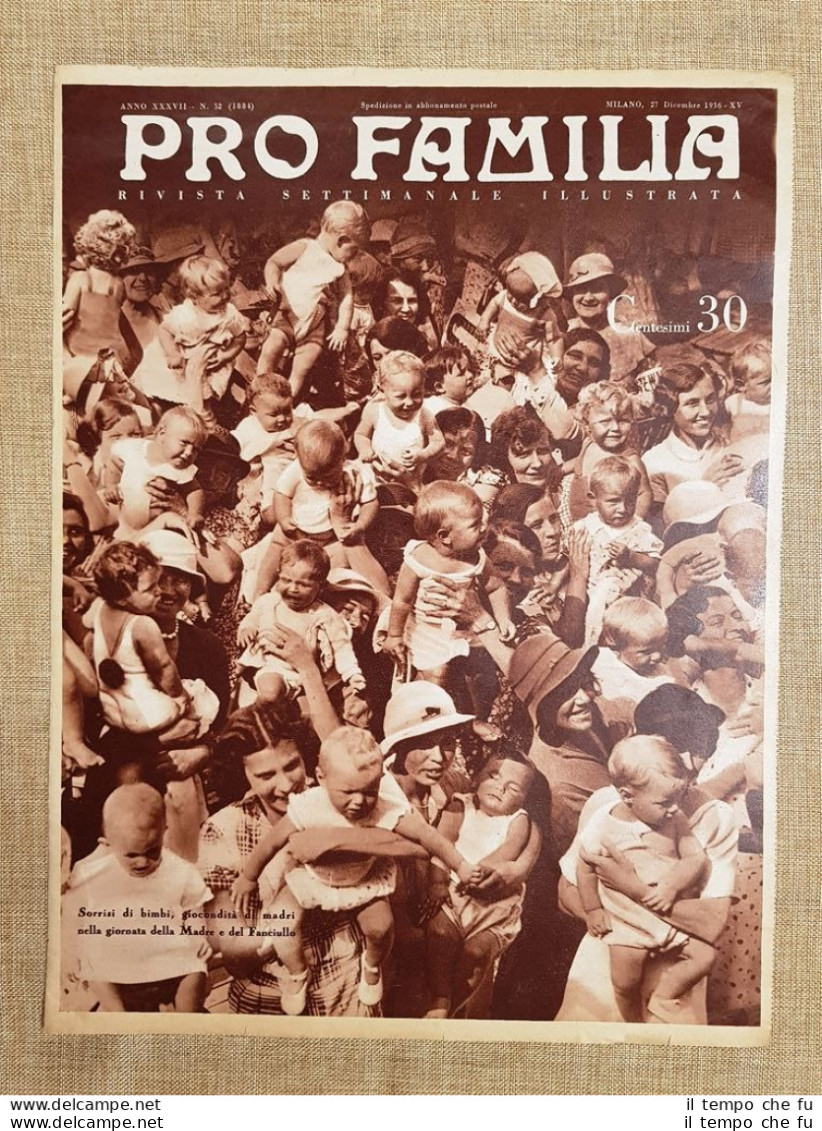 Copertina Pro Familia Del 1936 La Giornata Della Madre E Del Fanciullo In Italia - Other & Unclassified