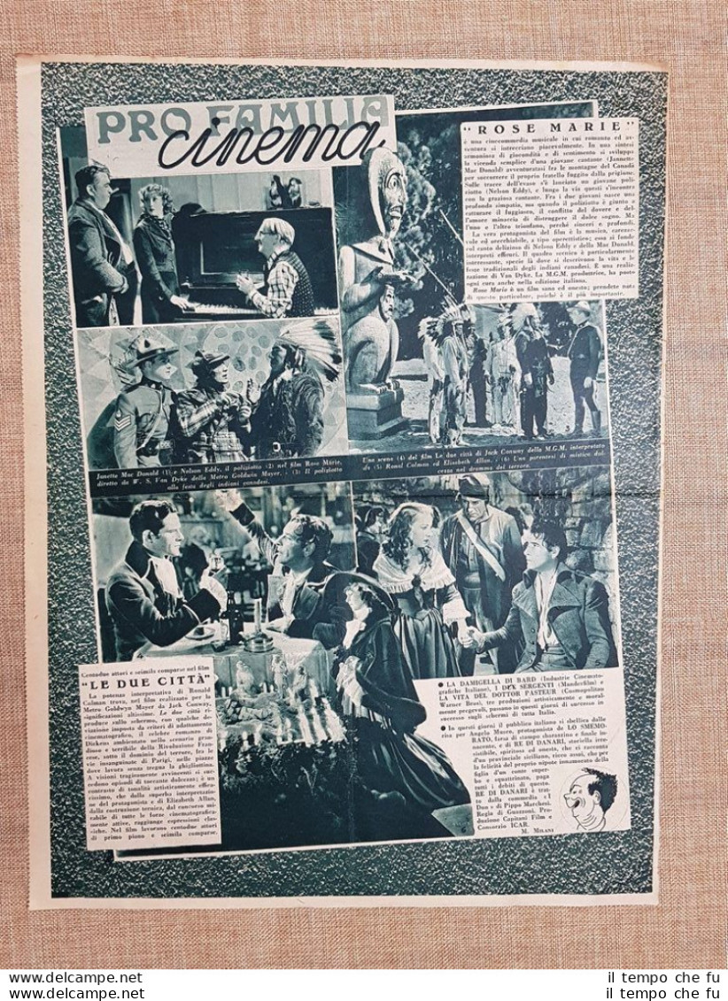 Film Rose Marie E Le Due Città Illustrazione Di Cinema Del 1936 - Otros & Sin Clasificación