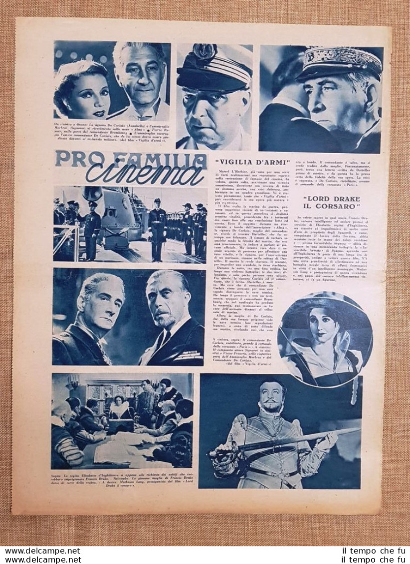 Film Vigilia D'armi E Lord Drake Il Corsaro Illustrazione Di Cinema Del 1937 - Other & Unclassified