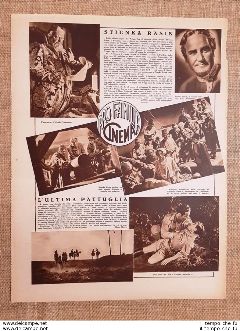 Film Stienka Rasin E L'ultima Pattuglia Illustrazione Di Cinema Del 1937 - Other & Unclassified