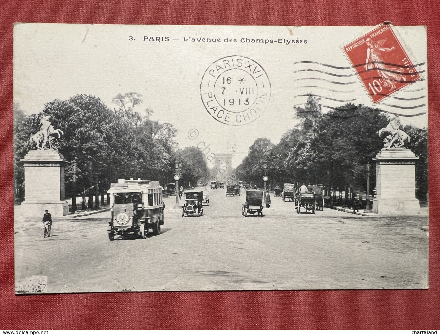 Cartolina - Paris - L'Avenue Des Champs-Elysées - 1913 - Unclassified