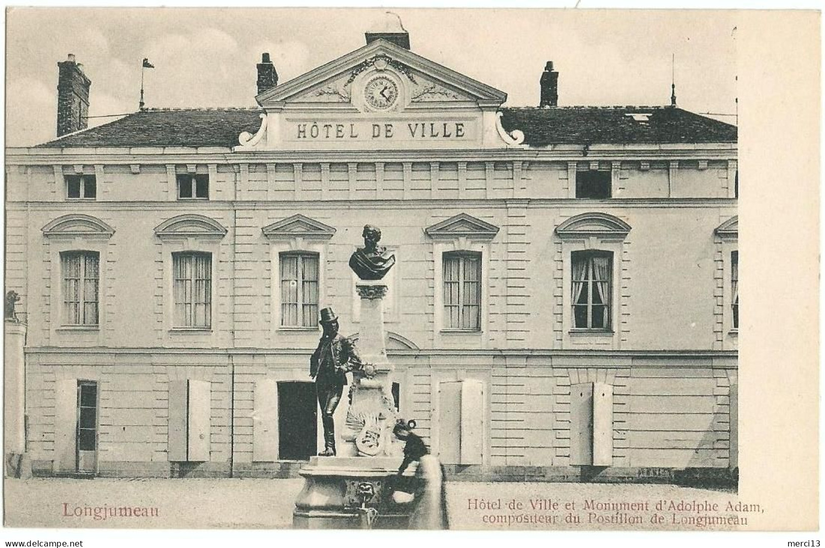Précurseur De LONGJUMEAU (91) – Hôtel De Ville Et Monument D’Adolphe Adam. Edition Trianon, N° 172. - Longjumeau