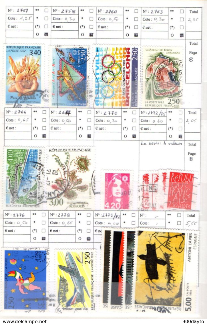 FRANCE oblitérés (Lot n° 36 F38: 114 timbres).