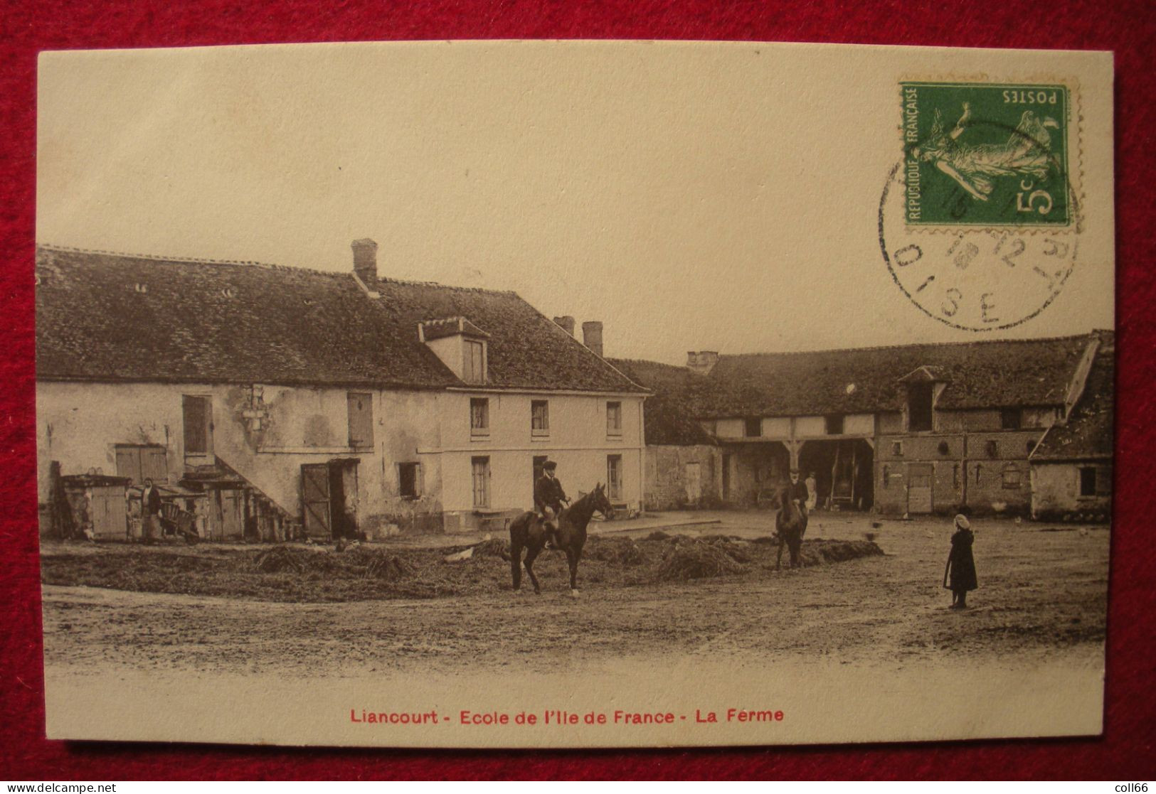 60 Liancourt 1916 Ecole De L'Ile De France La Ferme Animée éditeur Bréger Frères Dos Scanné - Liancourt