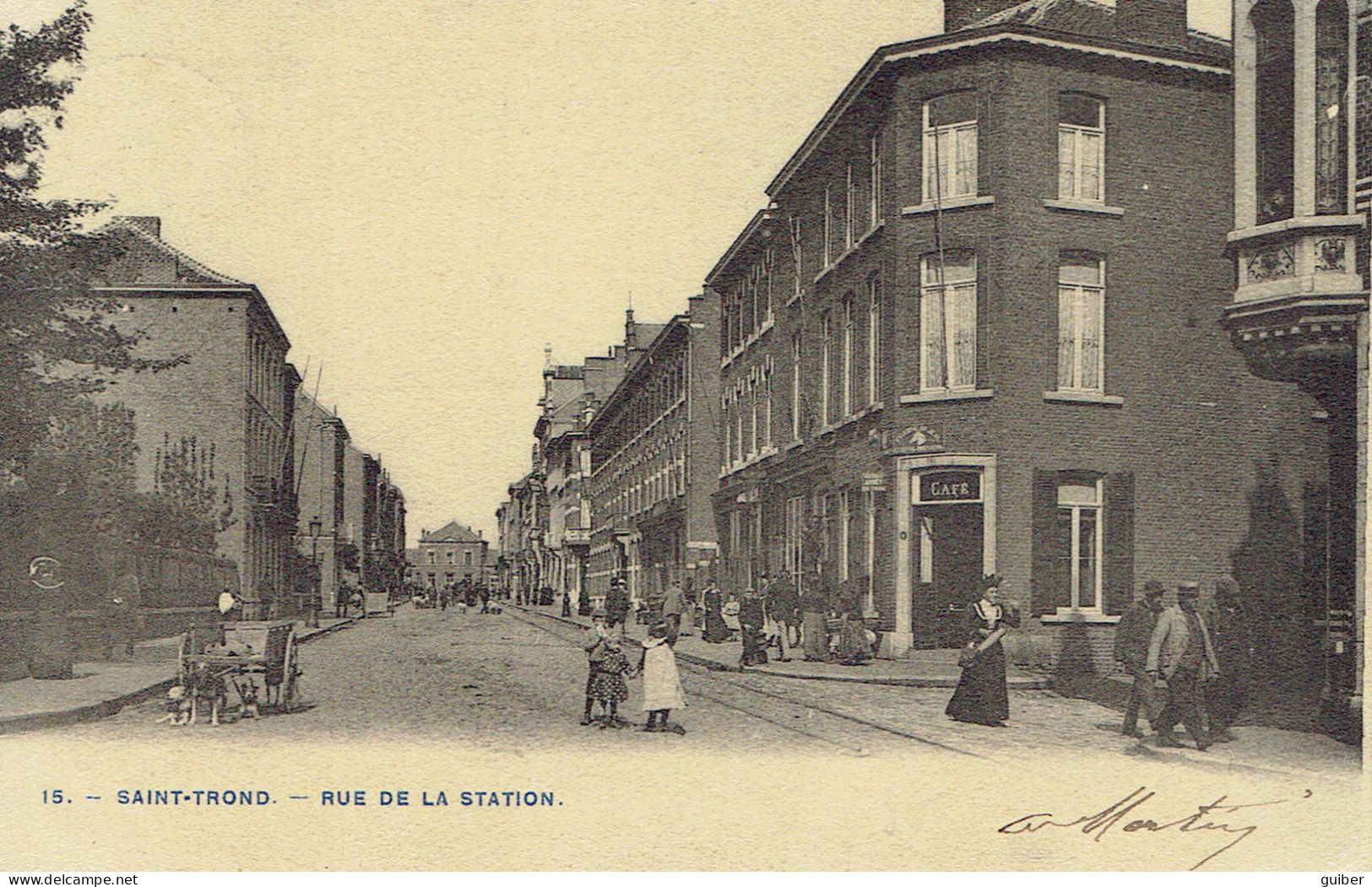 Sint Truiden  Saint Trond Rue De La Station  Charette A Chien  Voie De Tram - Sint-Truiden