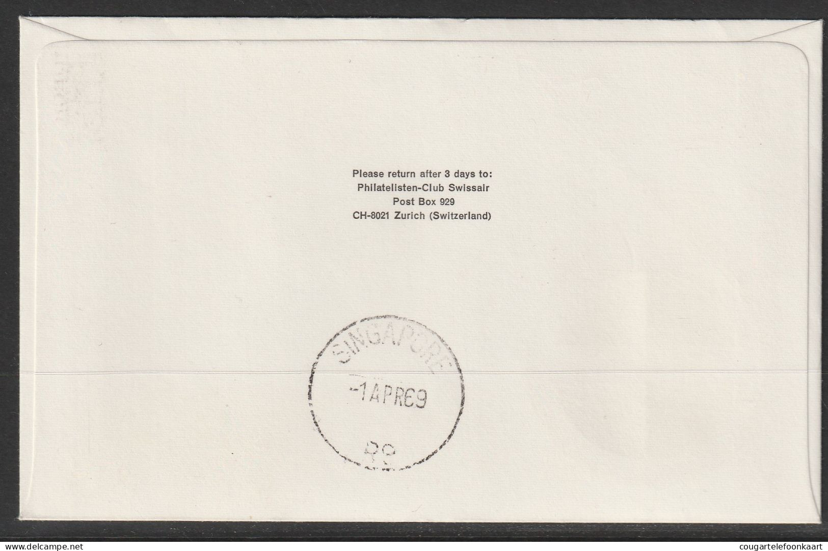 1969, Swissair, Erstflug, Liechtenstein - Singapore - Air Post