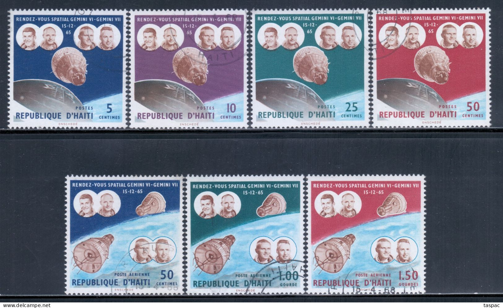 Haiti 1966 Mi# 867-873 Used - Space Rendezvous Of Gemini VI And VII - Nordamerika