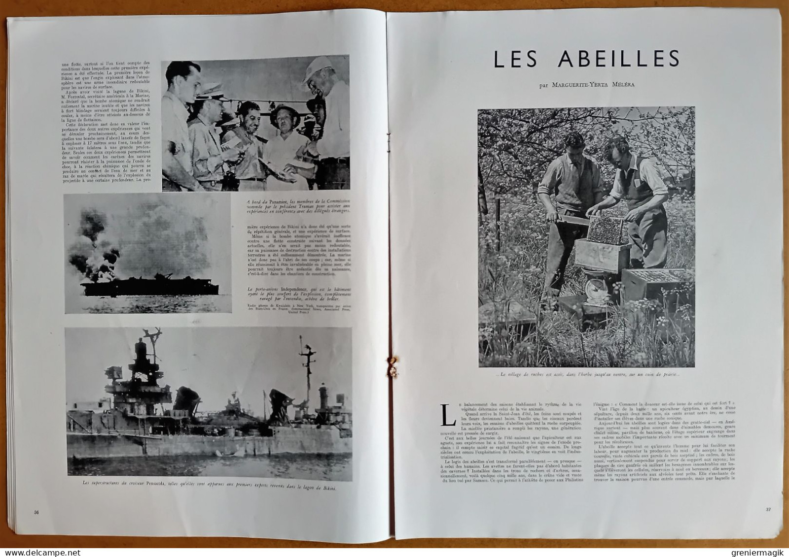 France Illustration N°41 13/07/1946 Ho Chi Minh à Versailles/La Fédération Indochinoise/Expérience atomique/USA/Abeilles