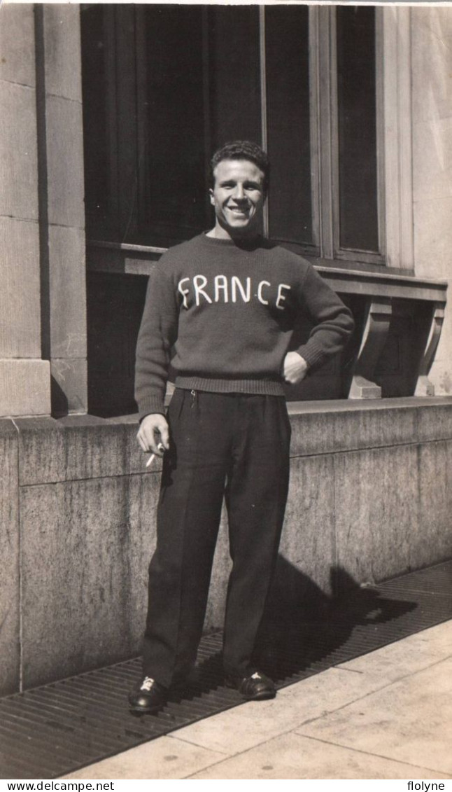 Haltérophilie - Photo Ancienne Originale - Max Heral , Record Du Monde 1947 ? - Homme Fort Culturisme Sport - Weightlifting