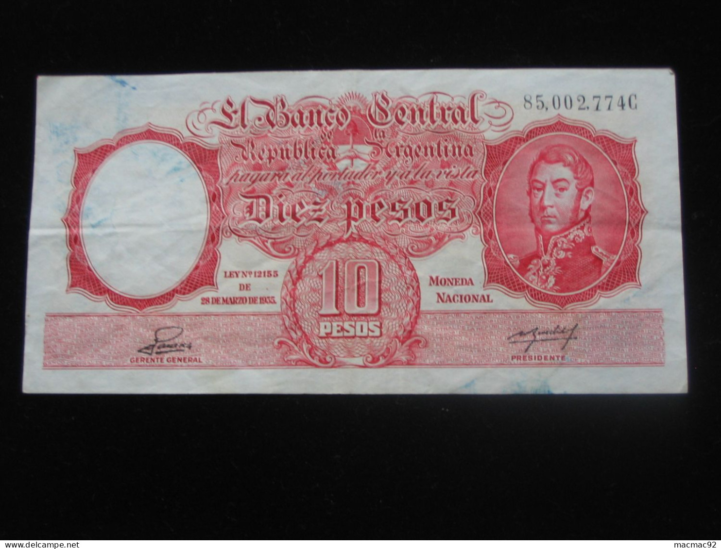 ARGENTINE - 10 Pesos 1935   **** EN  ACHAT IMMEDIAT  **** - Argentina