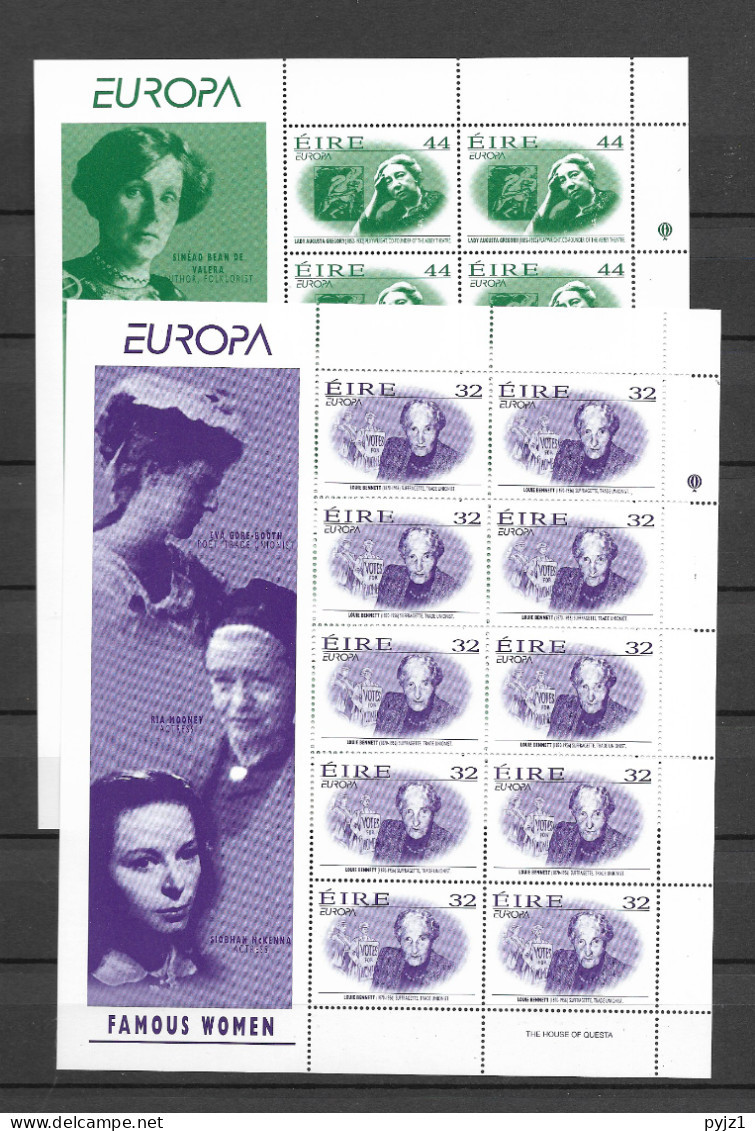 1996 MNH Ireland, Europa Sheets, Postfris - Blokken & Velletjes
