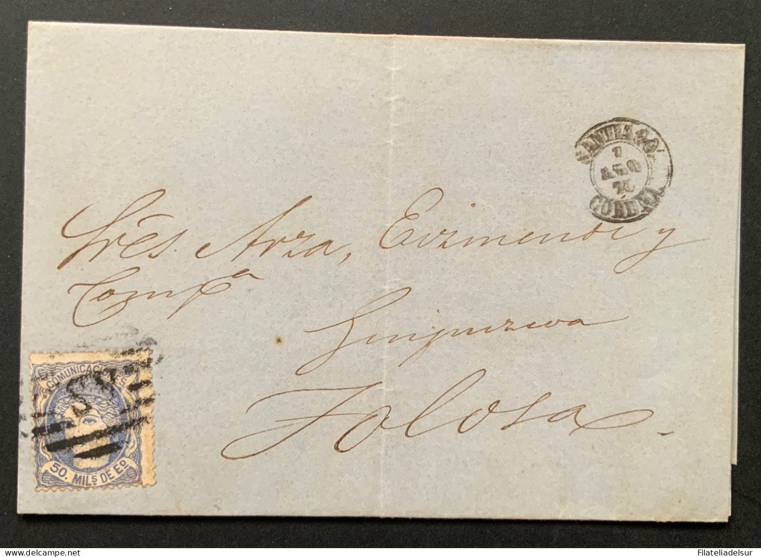 España Santiago Galicia A Tolosa. Marca AS - ...-1850 Prephilately