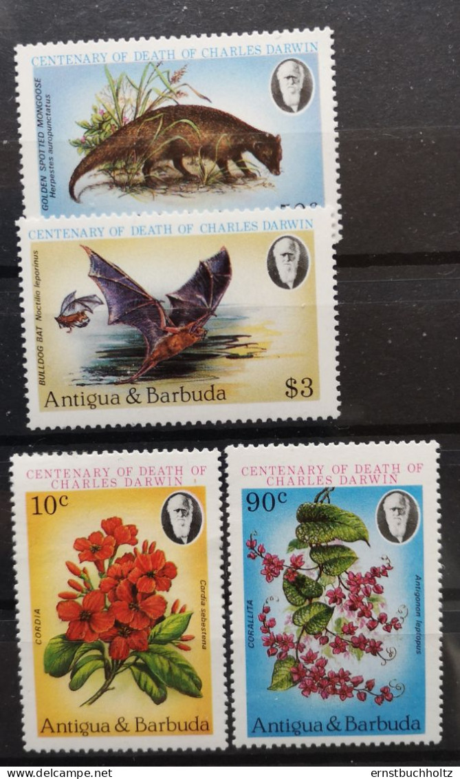 Antigua Und Barbuda 1982 Darwin Fauna Und Flora Mi 669/72** - Antigua Et Barbuda (1981-...)