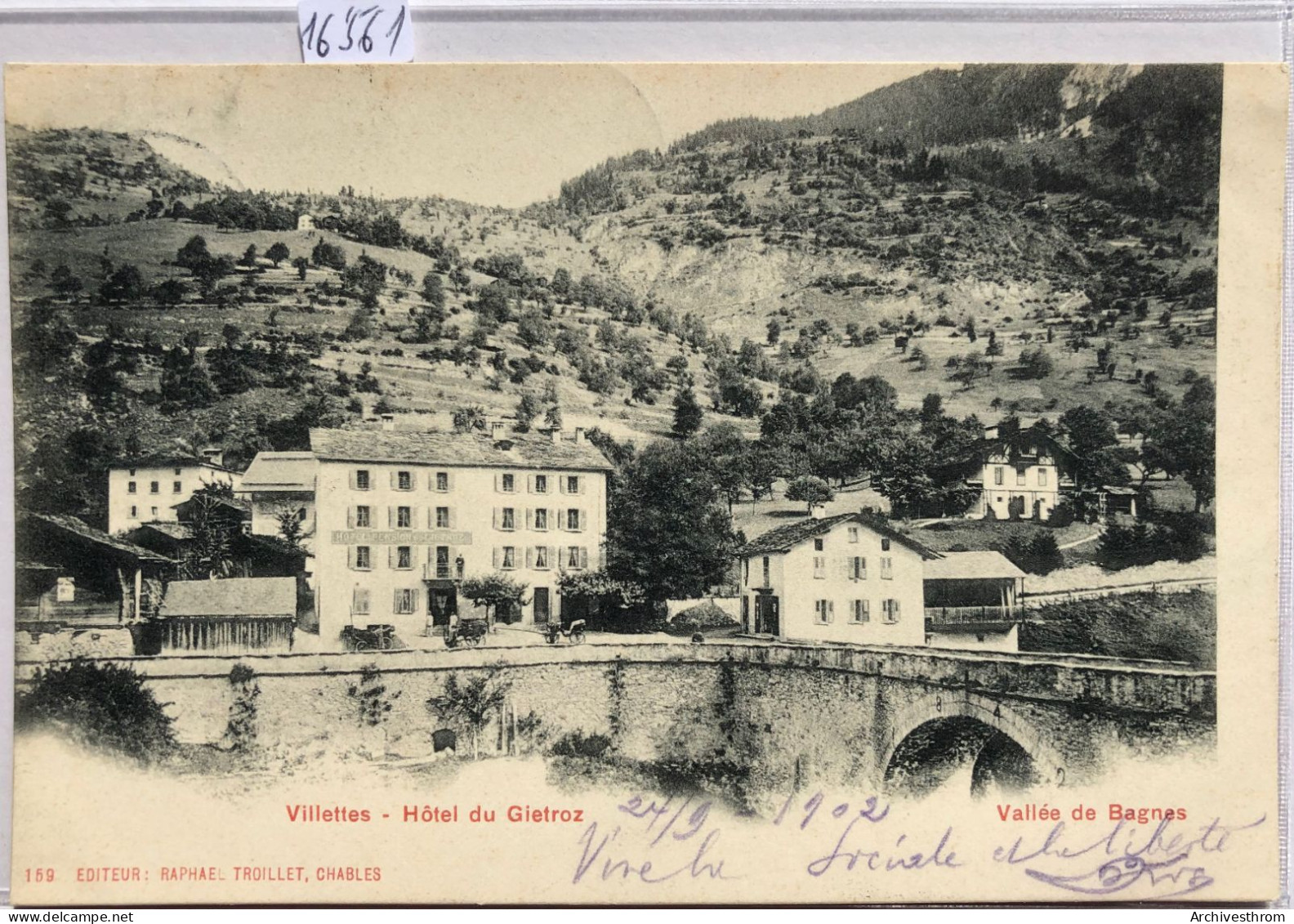 Villette - Villettes Hôtel Du Giétroz - Précurseur (16'561) - Bagnes