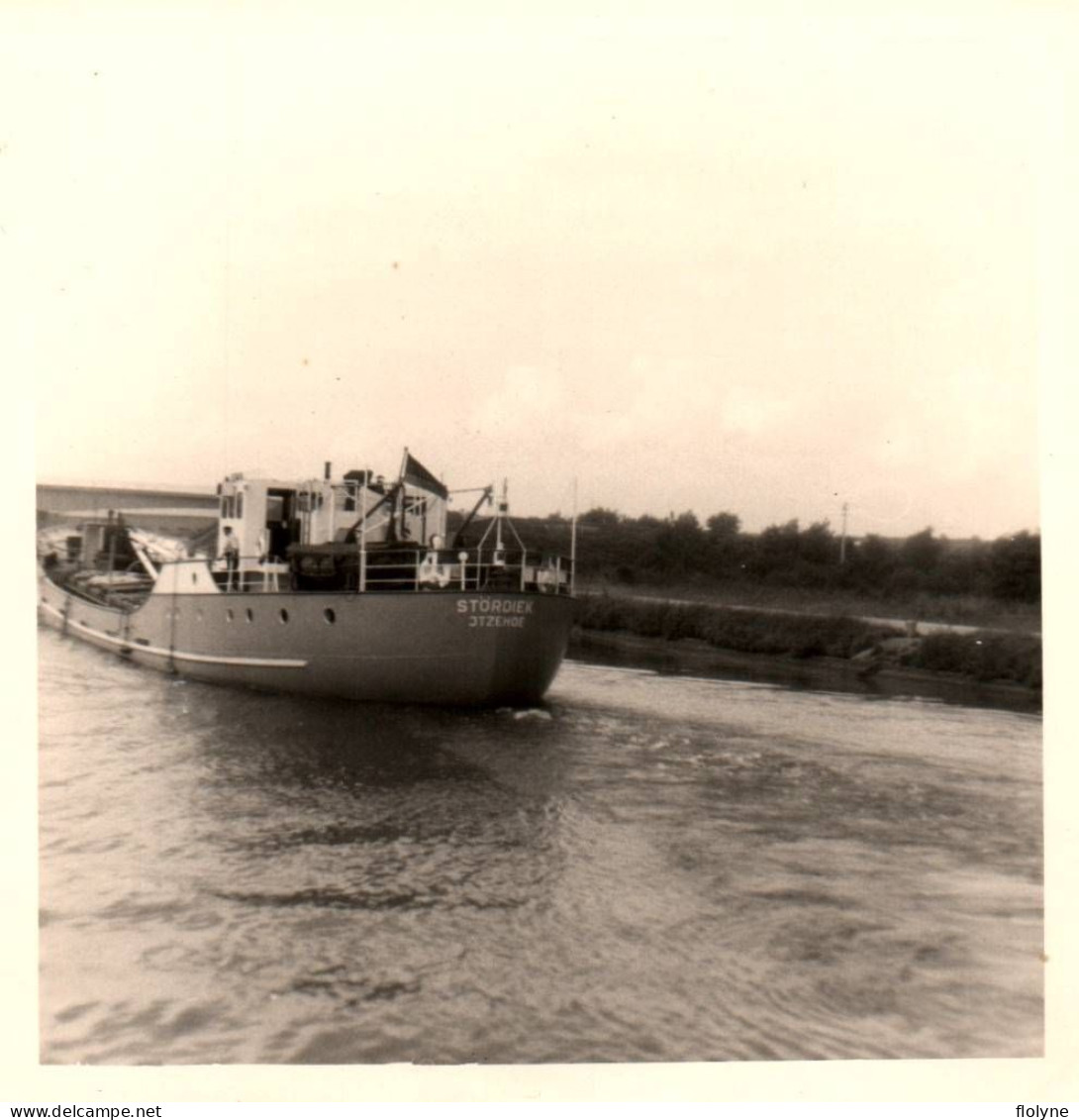 Bateau - Photo Ancienne Originale - Péniche Cargo STORDIEK - 8,7x8,7 Cm - Embarcaciones