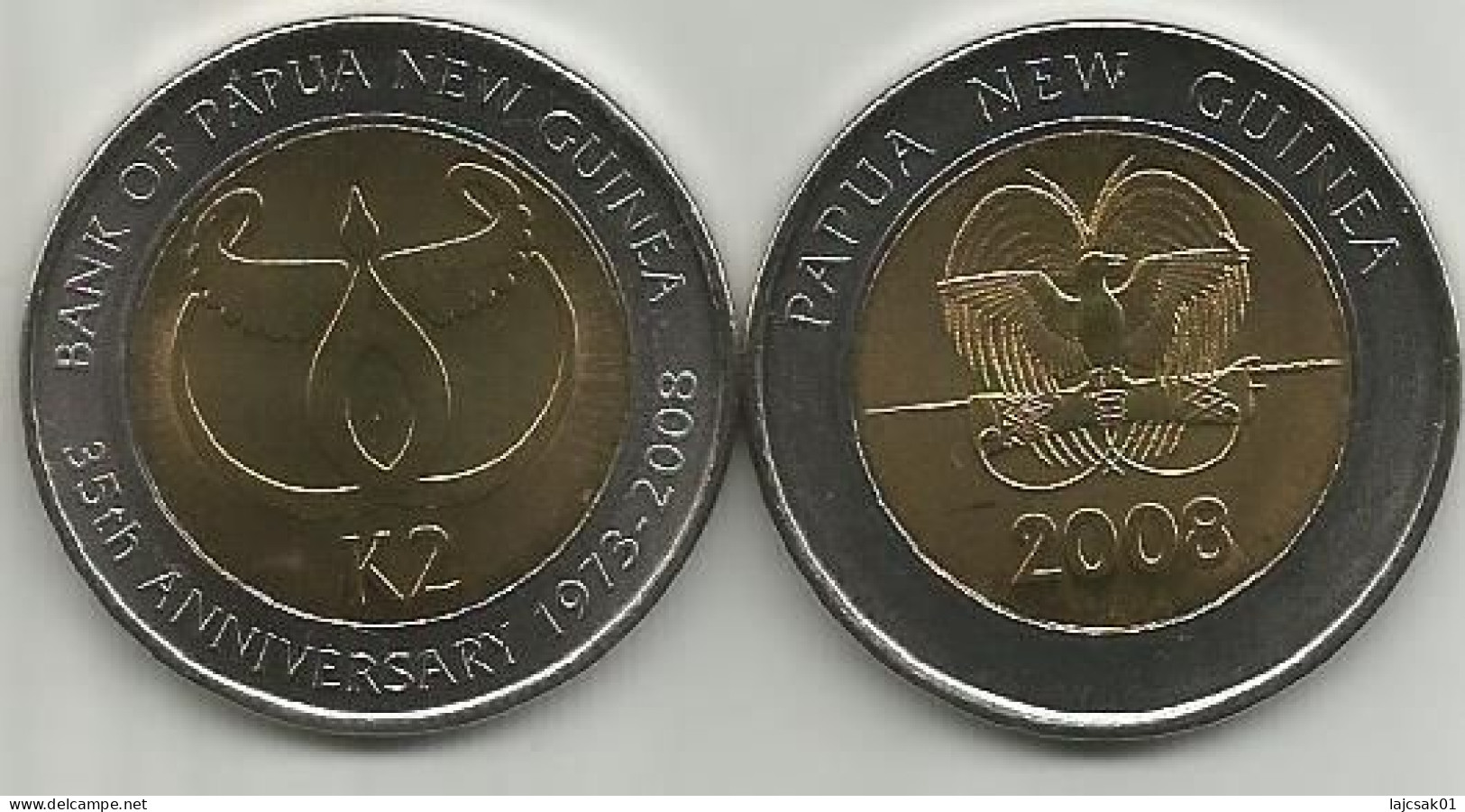 Papua New Guinea 2 Kina 2008. KM#51 35 Years Of The Bank - Papouasie-Nouvelle-Guinée