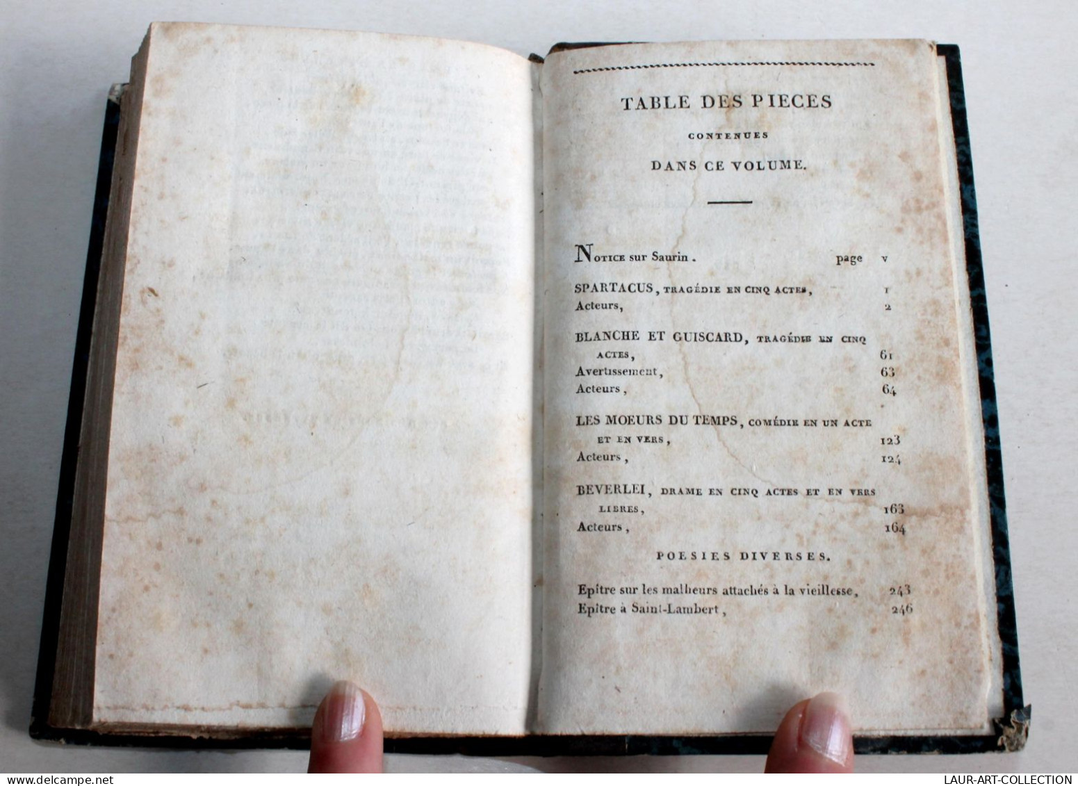 PIECE DE THEATRE OEUVRES CHOISIES DE SAURIN EDITION STEREOTYPE 1820 FIRMIN DIDOT / ANCIEN LIVRE XIXe SIECLE (1803.100) - Französische Autoren