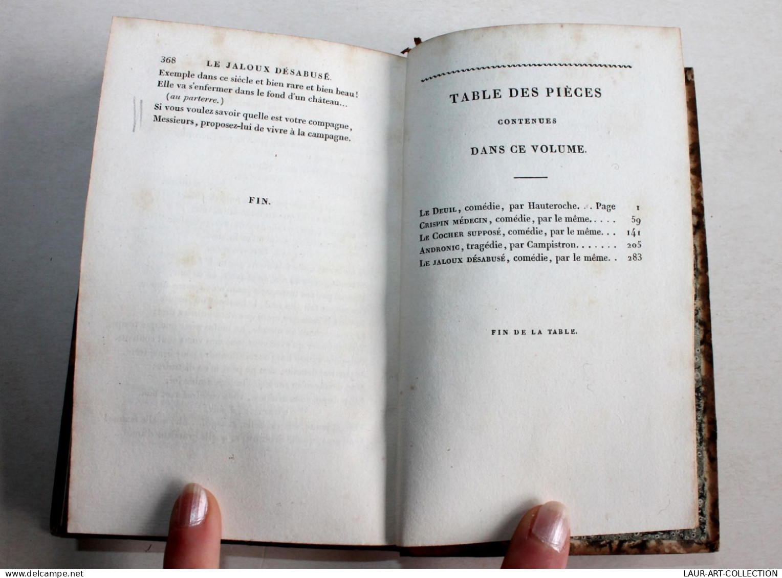 REPERTOIRE THEATRE T3 CHEFS D'OEUVRE DRAMATIQUE DE HAUTEROCHE ET CAMPISTRON 1824 / ANCIEN LIVRE XIXe SIECLE (1803.101) - Autori Francesi