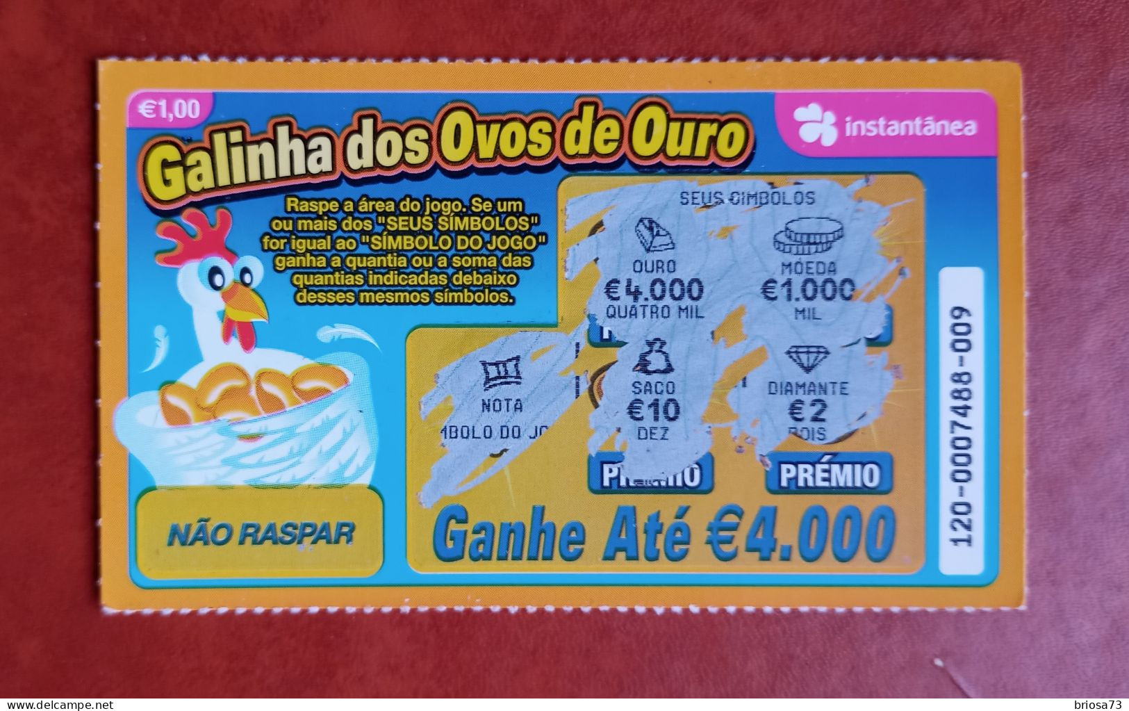Loterie Instantanée Au Portugal.  Poulet Aux Oeufs D'or - Billets De Loterie