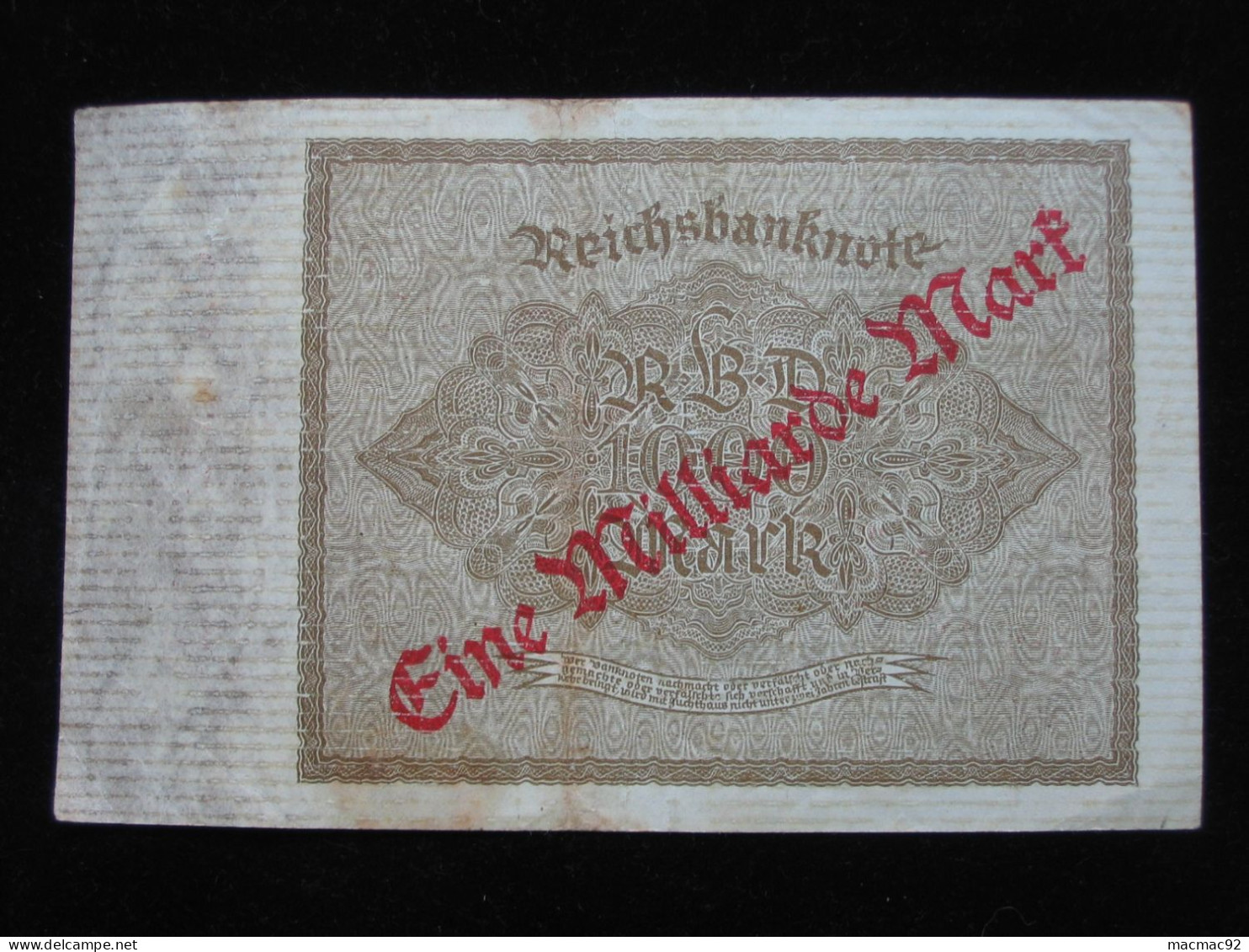 Allemagne 1 Eine Milliarde Mark 1922    **** EN ACHAT IMMEDIAT ***** - 1 Miljard Mark