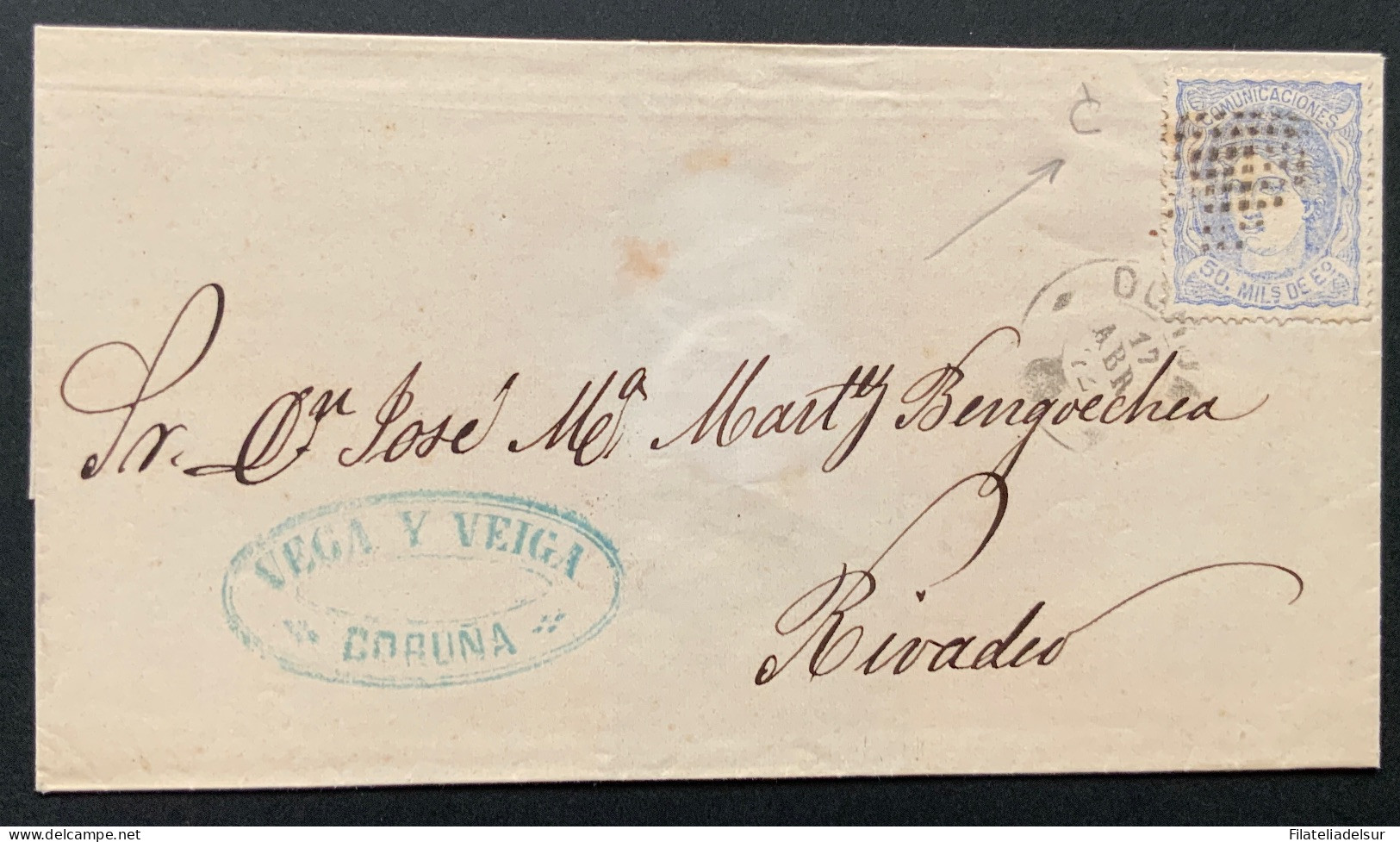 España Coruña Galicia A Rivadeo - ...-1850 Prephilately