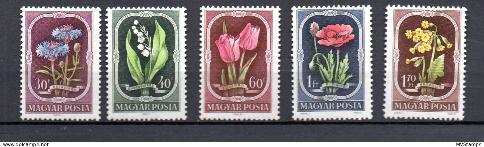 Hungary 1951 Set Flowers/Blumen Stamps (Michel 1208/12) Nice MNH - Neufs