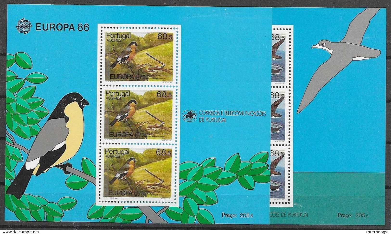 Portugal Acores And Madeira Mnh ** Cept Europa Sheets 1986 Birds 26 Euros - Altri & Non Classificati