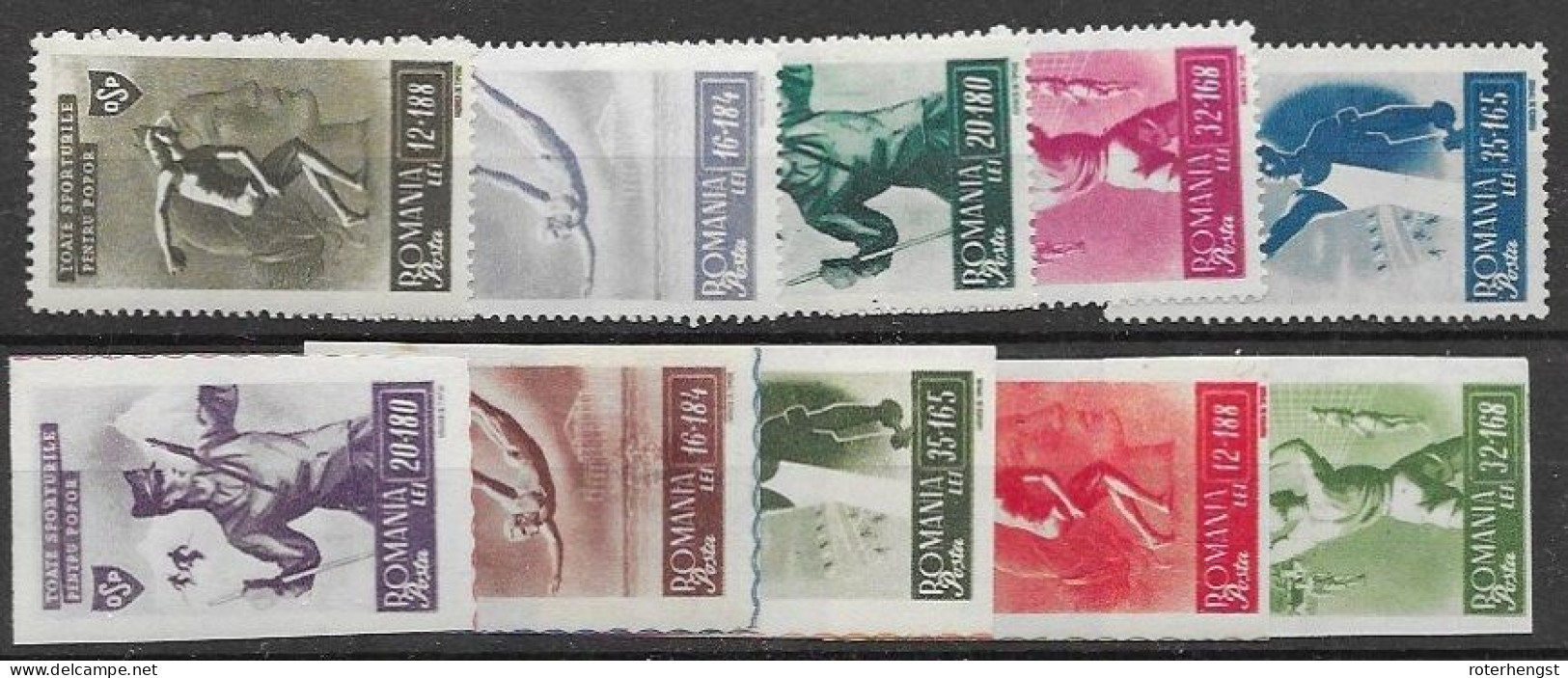 Romania Mnh ** 32 Euros 1945 Sports Sets - Unused Stamps