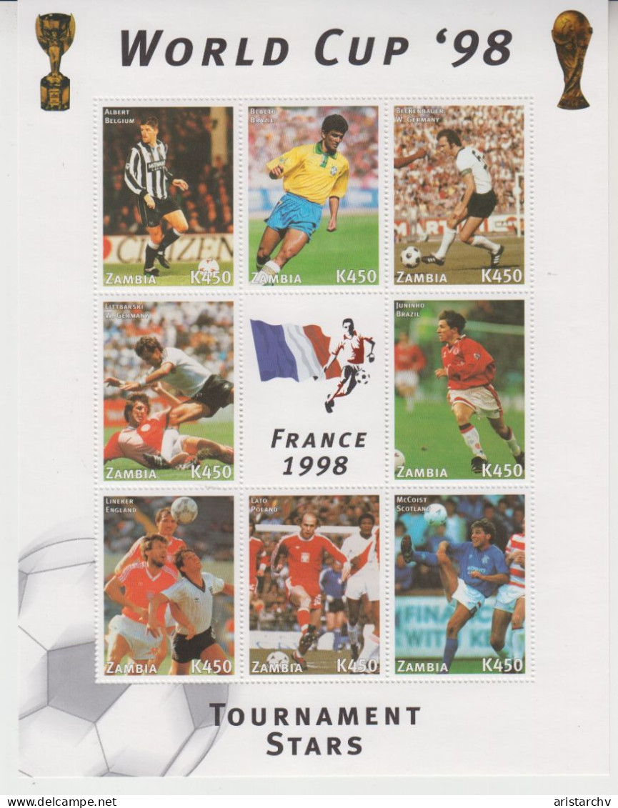 ZAMBIA 1998 FOOTBALL WORLD CUP 3 SHEETLETS AND 3 S/SHEETS - 1998 – Frankreich
