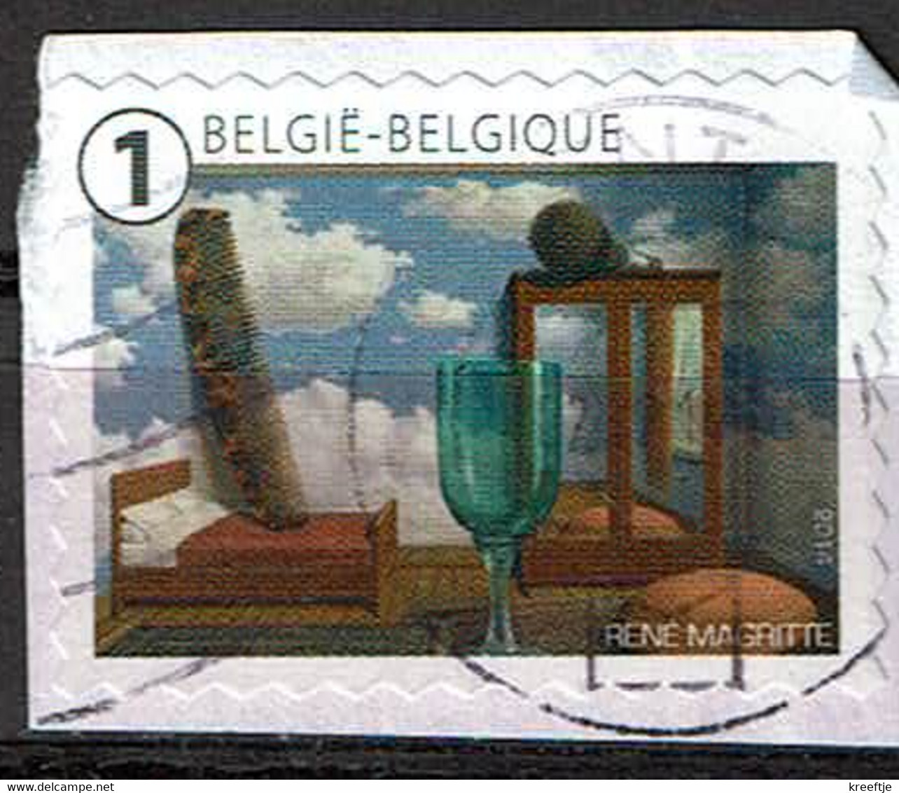 Postzegel Uit Boekje René Magritte Uit 2014 (OBP 4438 ) - Oblitérés