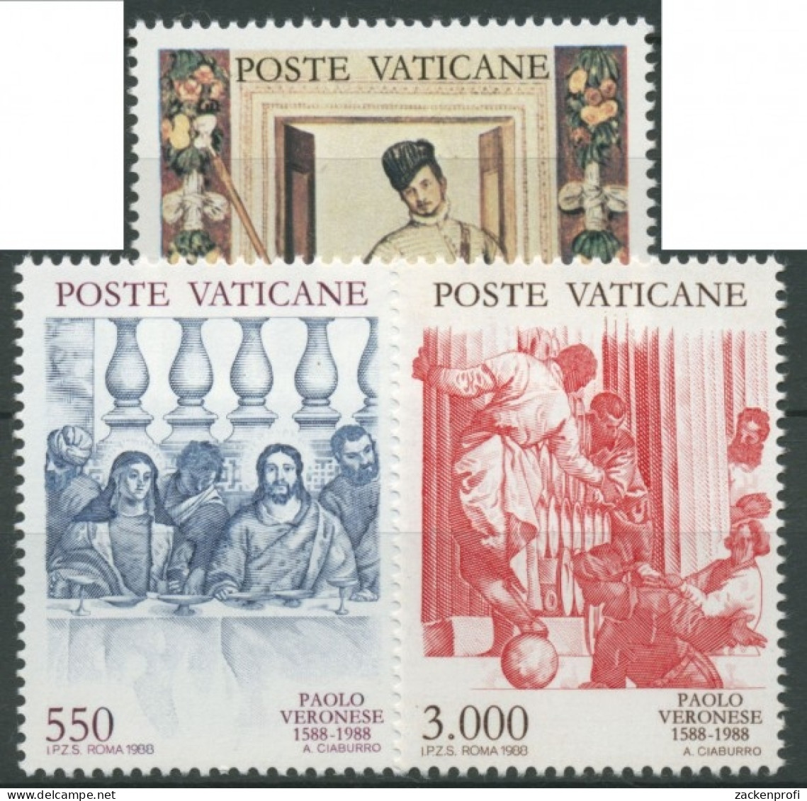 Vatikan 1988 400. Todestag Von Paolo Veronese 949/51 Postfrisch - Nuevos