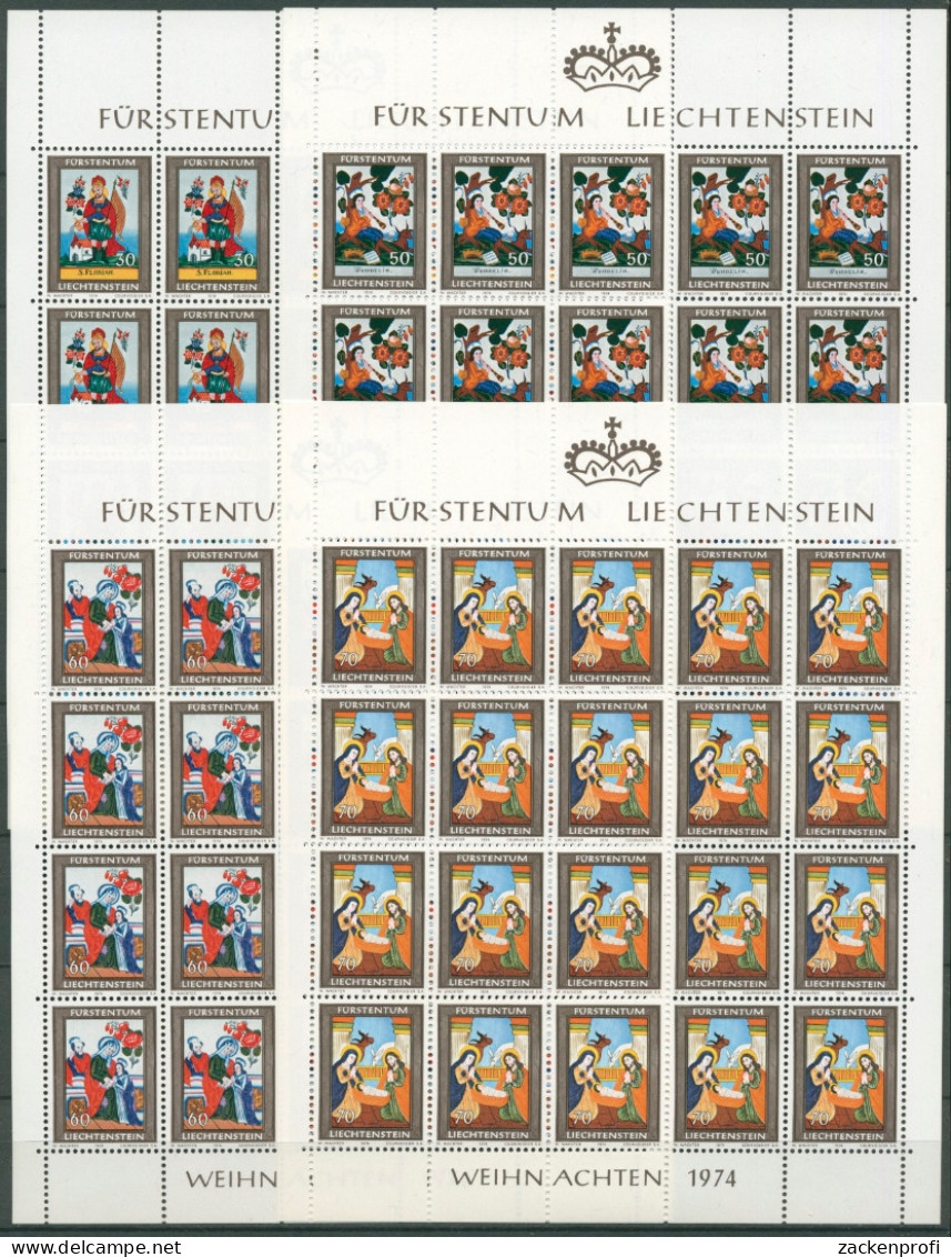 Liechtenstein 1974 Weihnachten Bogensatz 616/19 Postfrisch (C16261) - Blocs & Feuillets