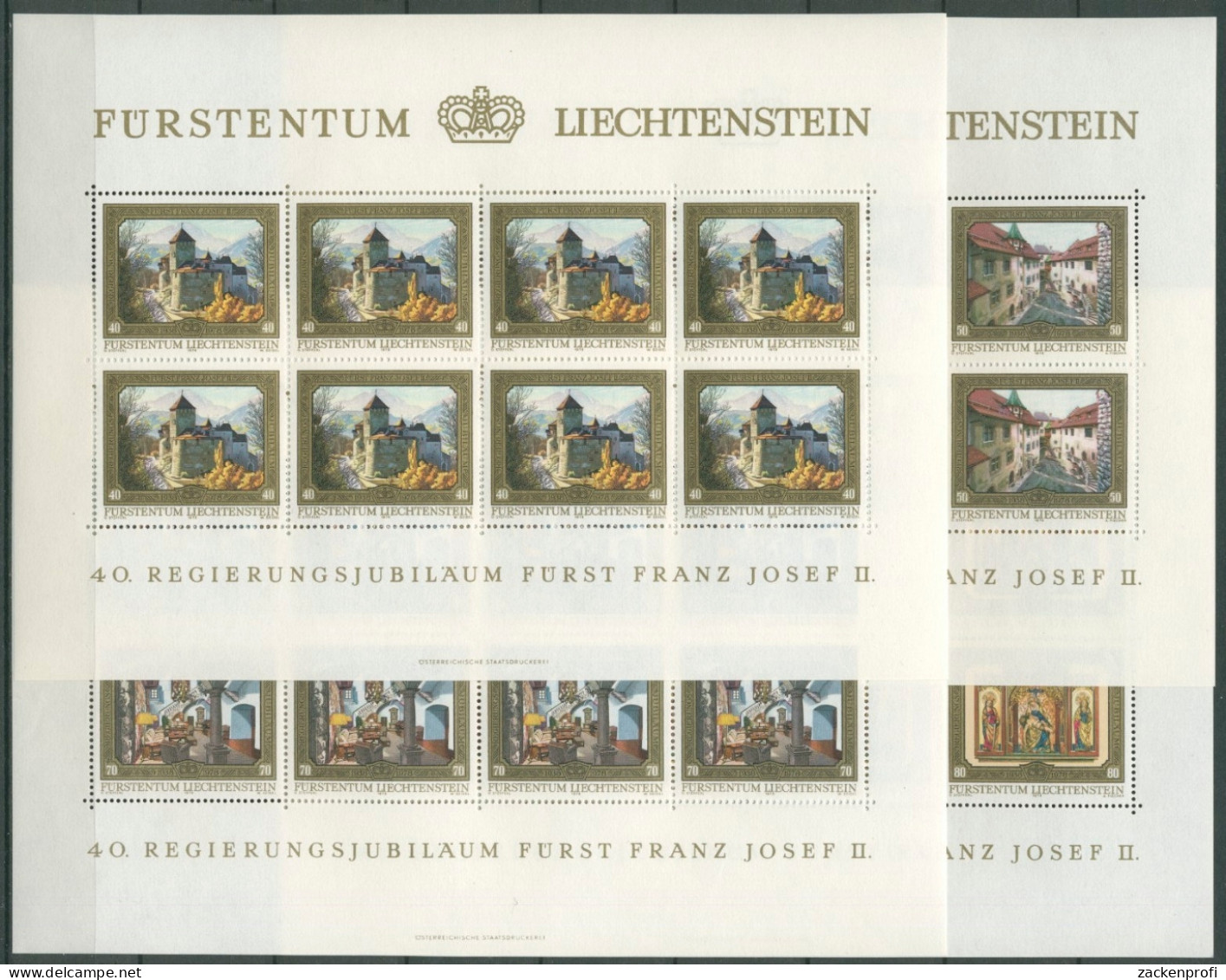 Liechtenstein 1978 40. Jahrestag Thronbesteigung 706/09 K Postfrisch (C13755) - Unused Stamps