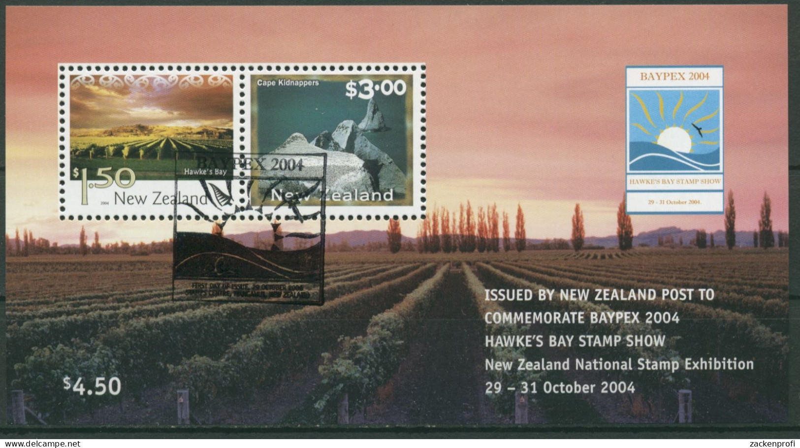 Neuseeland 2004 BAYPEX Landschaften Weinbau Block 176 Gestempelt (C25719) - Blokken & Velletjes