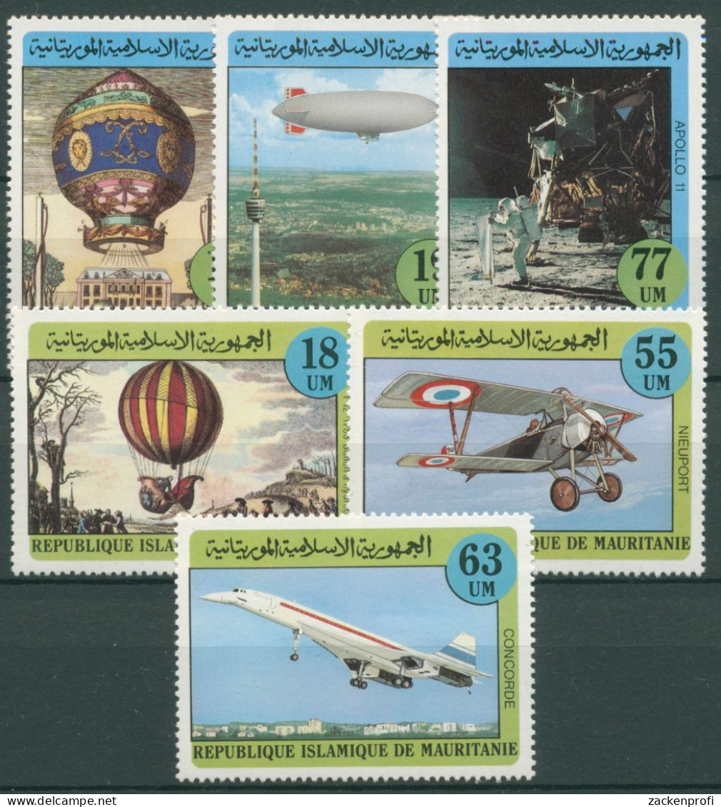 Mauretanien 1982 200 Jahre Montgolfiere Zeppelin Flugzeuge 777/82 Postfrisch - Mauritania (1960-...)