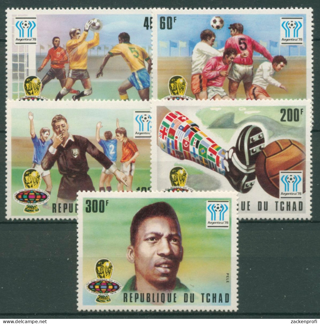 Tschad 1977 Fußball-WM 1978 Argentinien 811/15 Postfrisch - Tschad (1960-...)