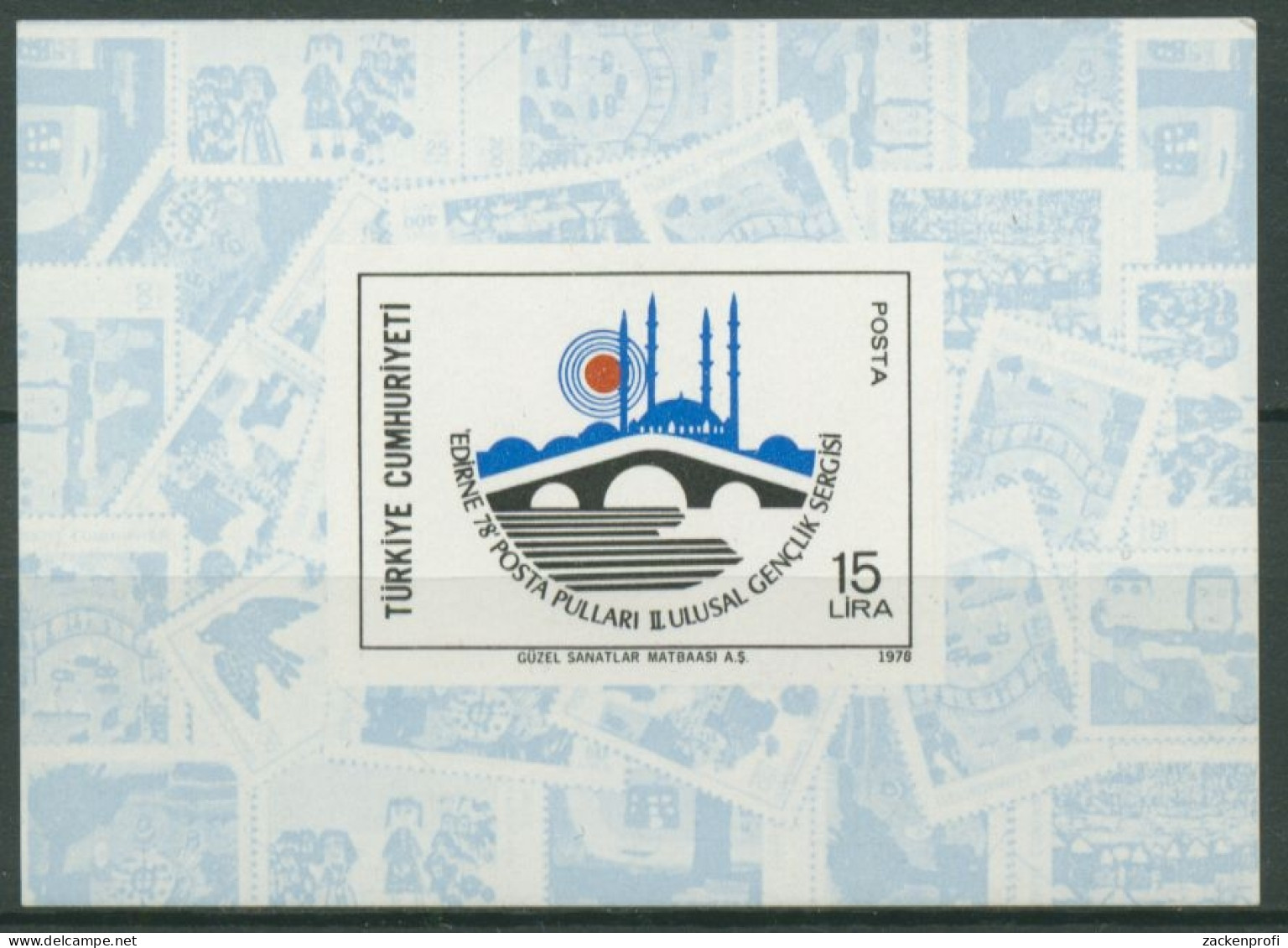 Türkei 1978 Jugend-Briefmarkenausstellung EDIRNE '78 Block 18 Postfrisch (C6704) - Blocks & Kleinbögen