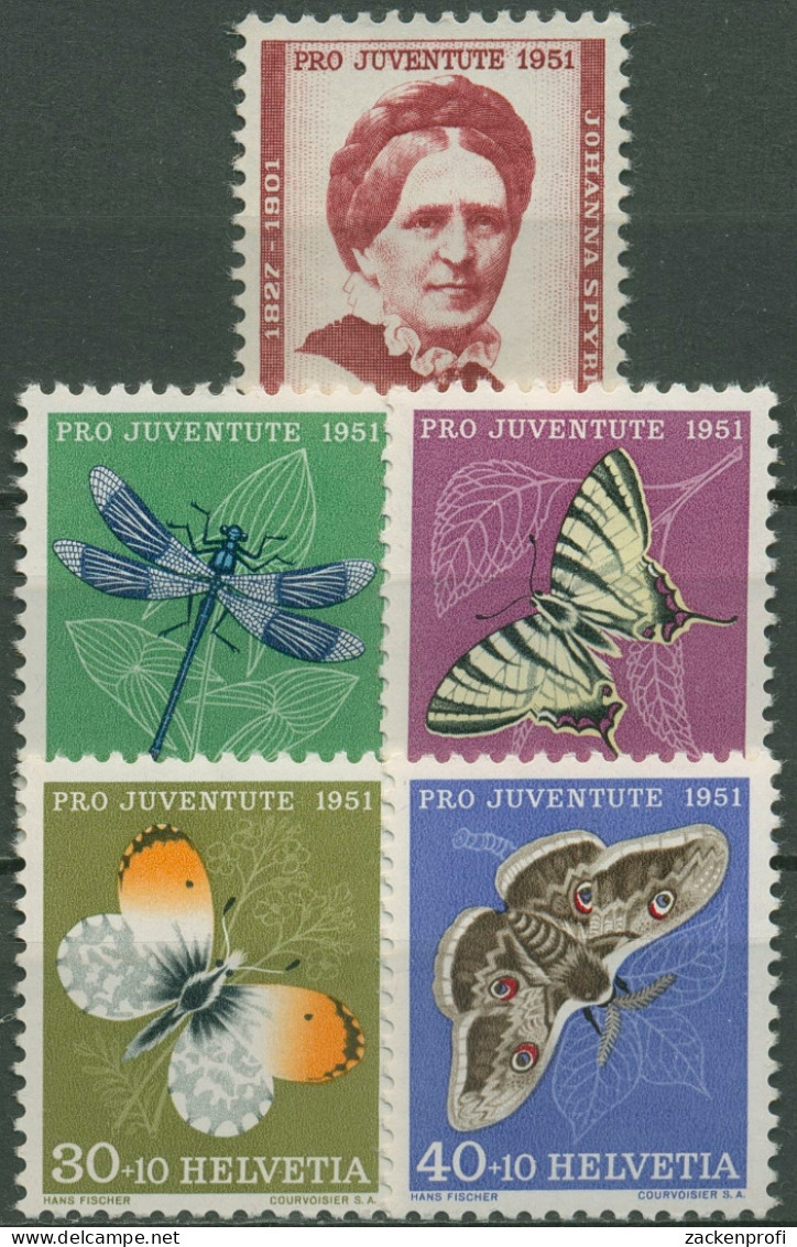 Schweiz 1951 Pro Juventute Johanna Spyri Insekten 561/65 Postfrisch - Ongebruikt